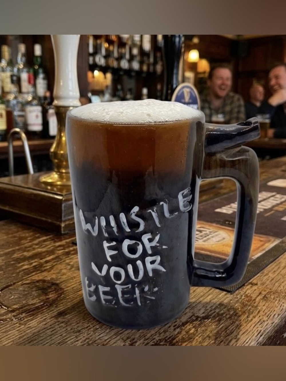 Vintage 'Whistle for Your Beer' Beer Mug
